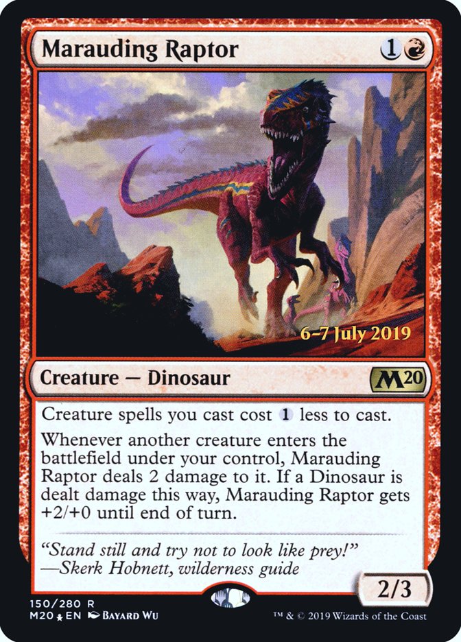 Marauding Raptor [Core Set 2020 Prerelease Promos] | Tables and Towers