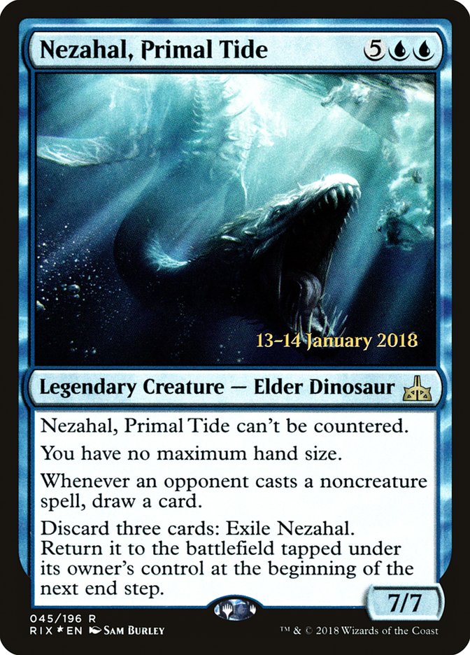 Nezahal, Primal Tide [Rivals of Ixalan Prerelease Promos] | Tables and Towers