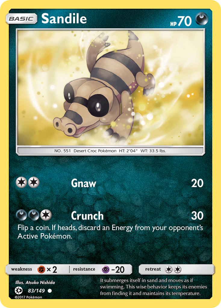 Sandile (83/149) [Sun & Moon: Base Set] | Tables and Towers