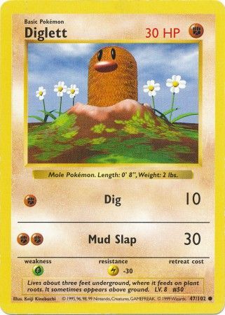 Diglett (47/102) [Base Set Shadowless Unlimited] | Tables and Towers