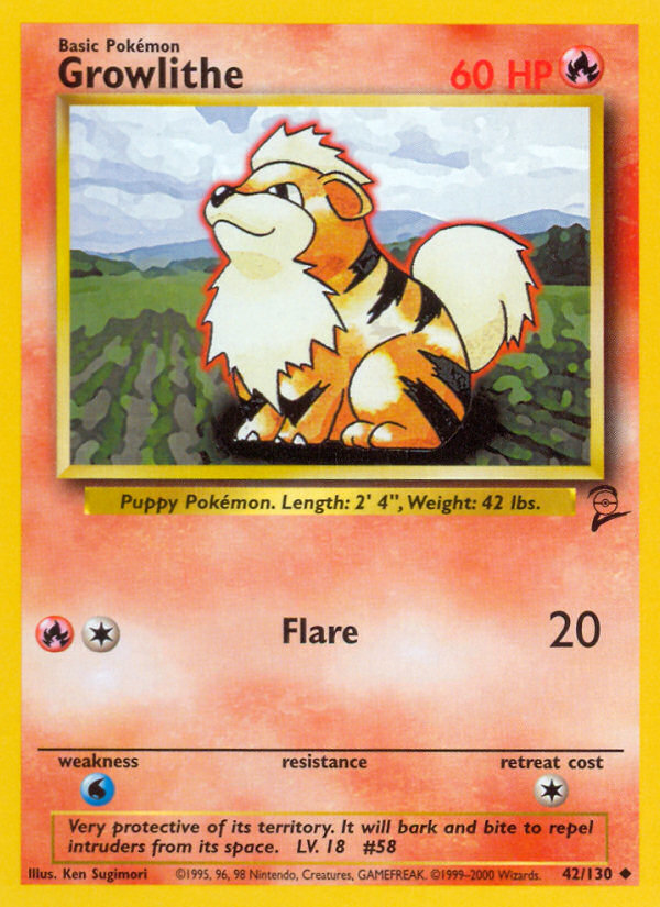 Growlithe (42/130) [Base Set 2] | Tables and Towers