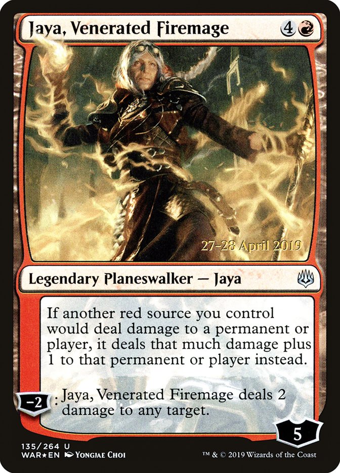 Jaya, Venerated Firemage [War of the Spark Prerelease Promos] | Tables and Towers