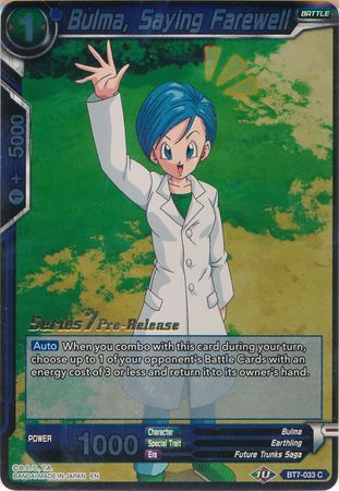 Bulma, Saying Farewell (BT7-033_PR) [Assault of the Saiyans Prerelease Promos] | Tables and Towers