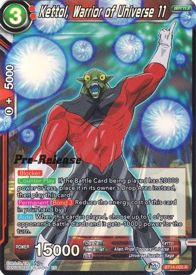 Kettol, Warrior of Universe 11 (BT14-025) [Cross Spirits Prerelease Promos] | Tables and Towers