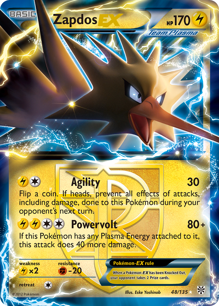 Zapdos EX (48/135) [Black & White: Plasma Storm] | Tables and Towers