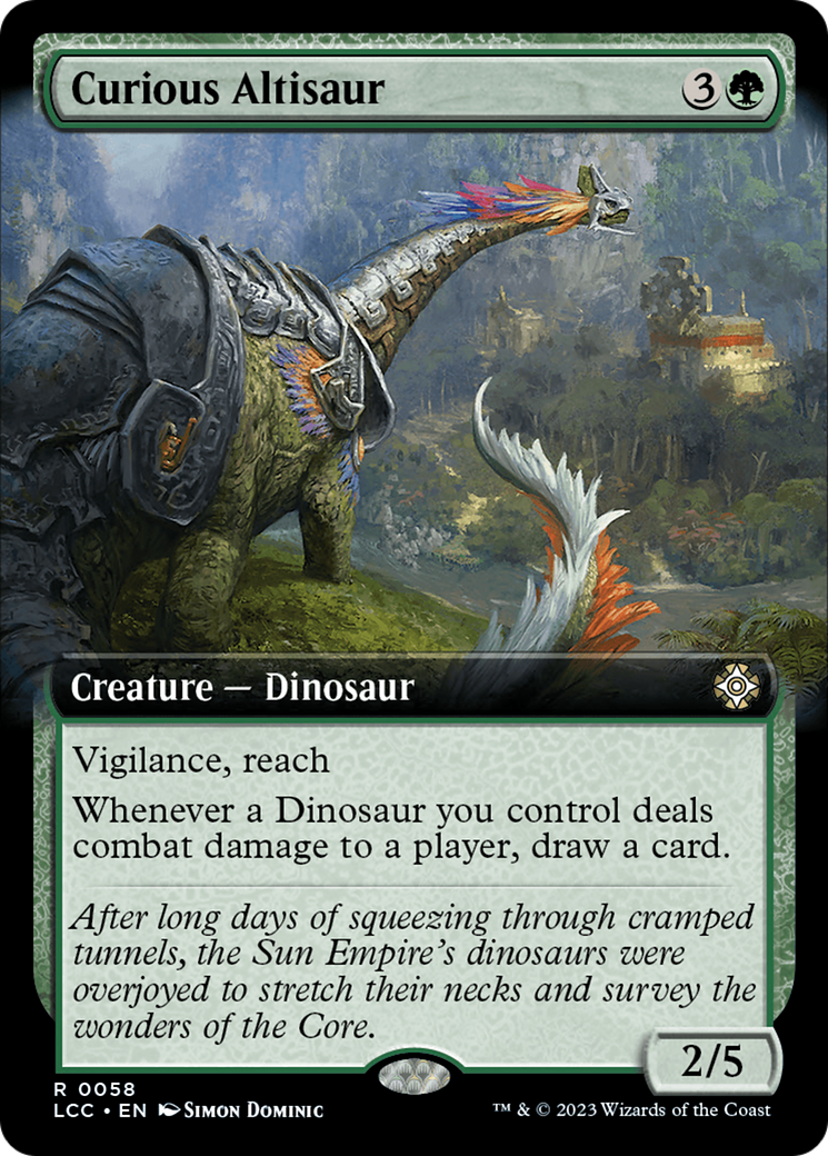 Curious Altisaur (Extended Art) [The Lost Caverns of Ixalan Commander] | Tables and Towers