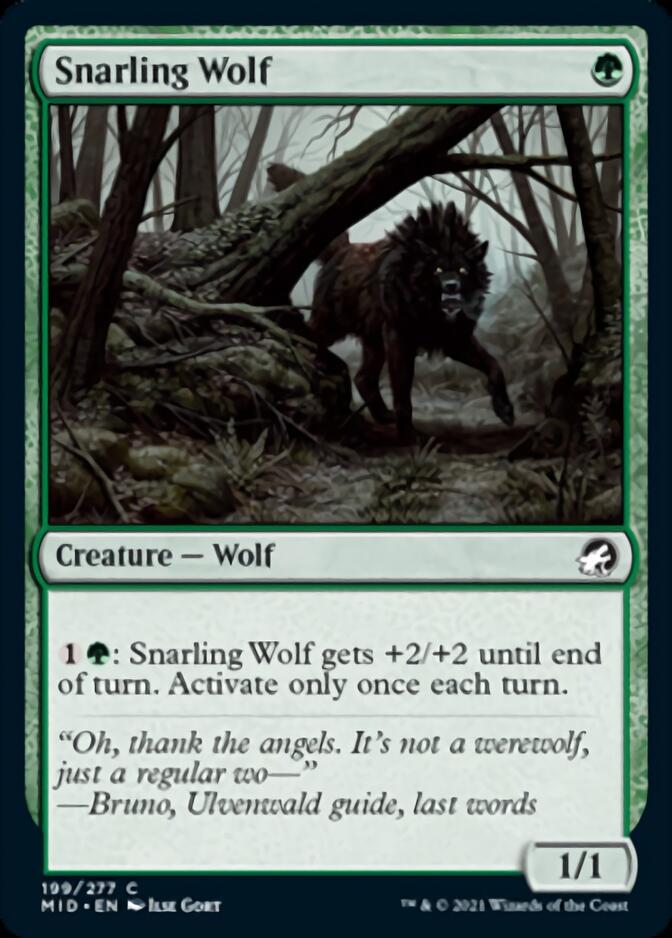 Snarling Wolf [Innistrad: Midnight Hunt] | Tables and Towers