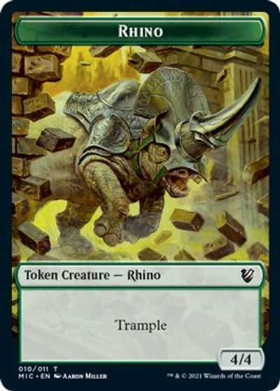 Rhino // Wolf Double-Sided Token [Innistrad: Midnight Hunt Commander Tokens] | Tables and Towers