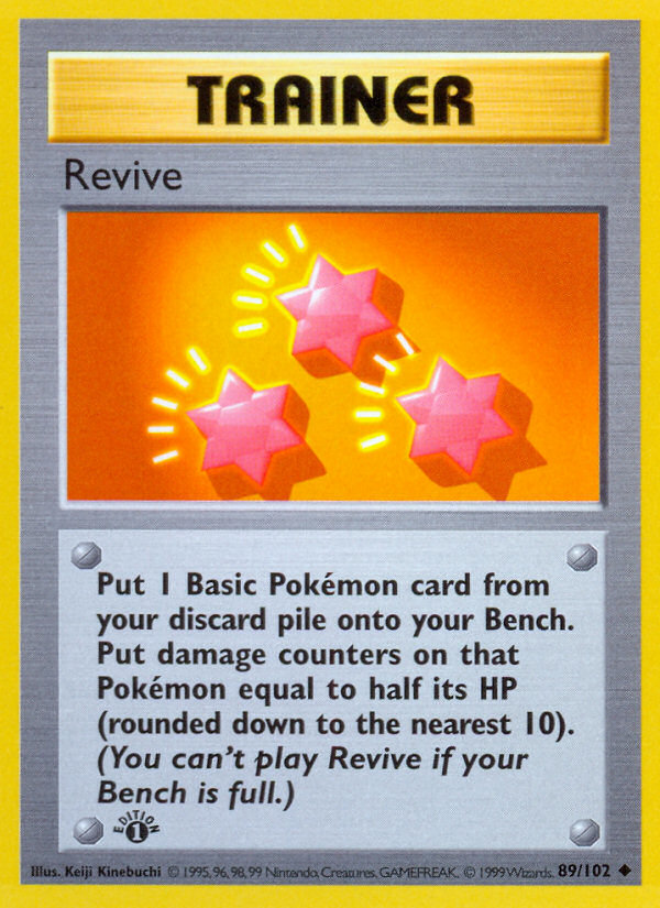 Revive (89/102) (Shadowless) [Base Set 1st Edition] | Tables and Towers