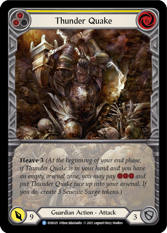 Thunder Quake (Yellow) [EVR025] (Everfest)  1st Edition Extended Art Rainbow Foil | Tables and Towers