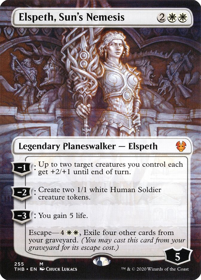 Elspeth, Sun's Nemesis (Borderless) [Theros Beyond Death] | Tables and Towers