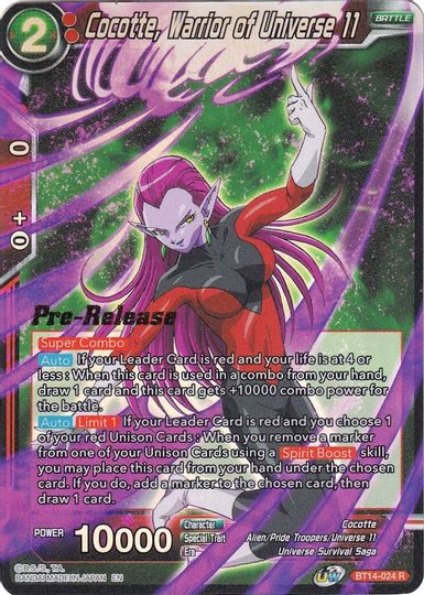 Cocotte, Warrior of Universe 11 (BT14-024) [Cross Spirits Prerelease Promos] | Tables and Towers