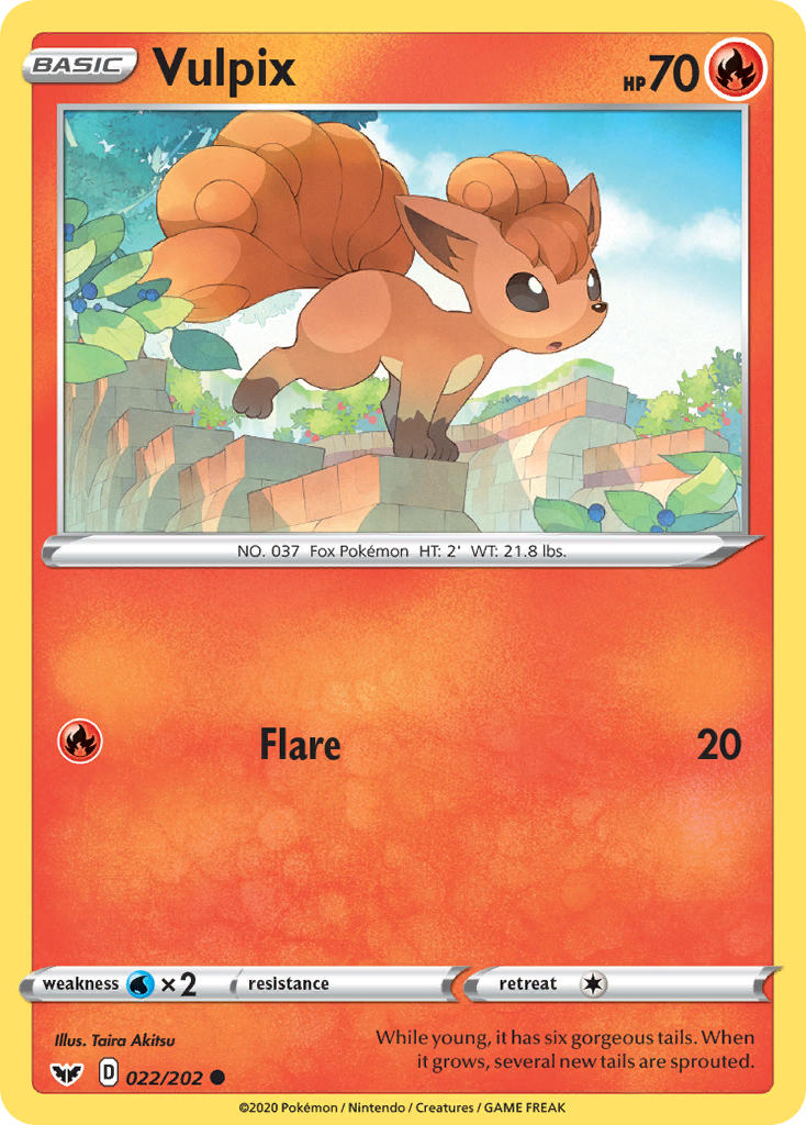 Vulpix (022/202) [Sword & Shield: Base Set] | Tables and Towers