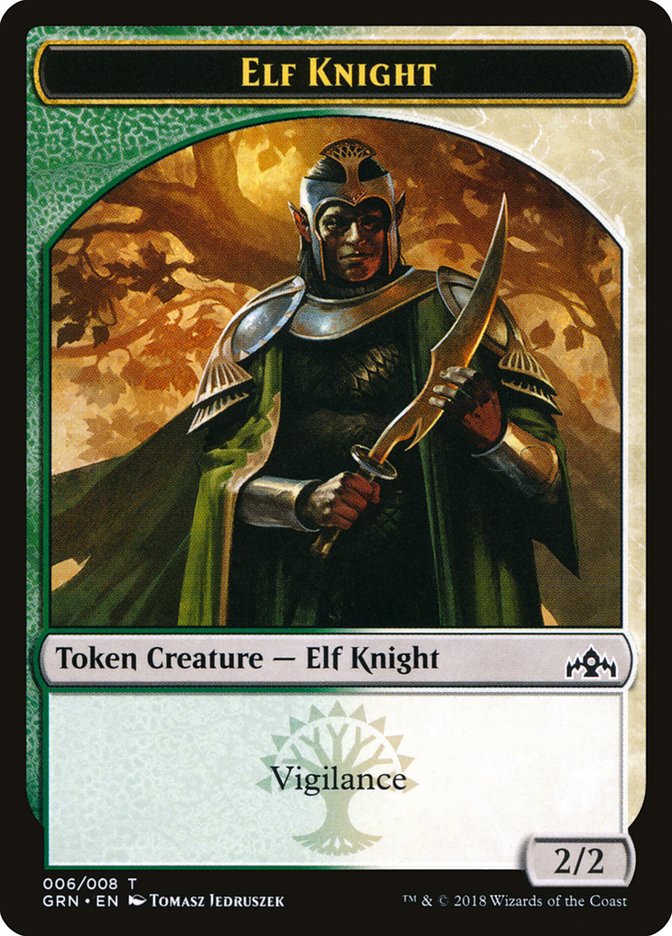 Elf Knight Token [Guilds of Ravnica Tokens] | Tables and Towers