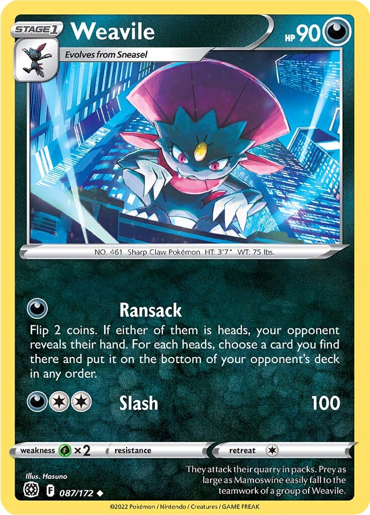 Weavile (087/172) [Sword & Shield: Brilliant Stars] | Tables and Towers