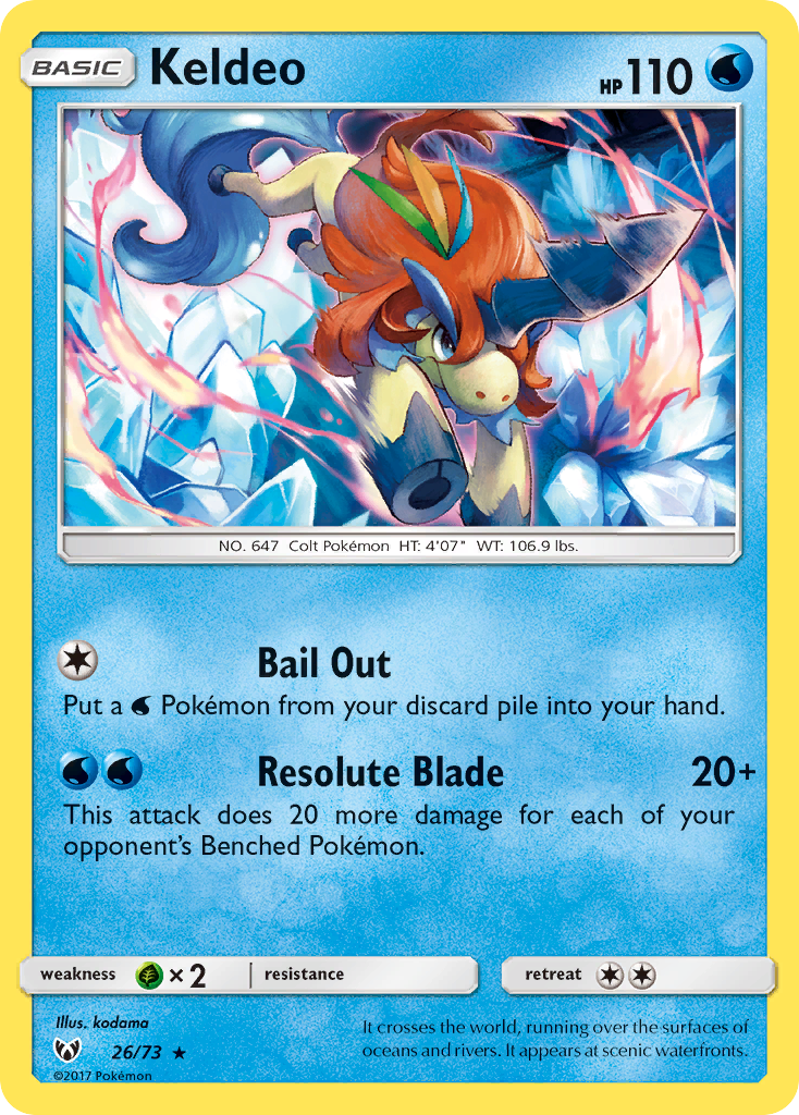 Keldeo (26/73) [Sun & Moon: Shining Legends] | Tables and Towers