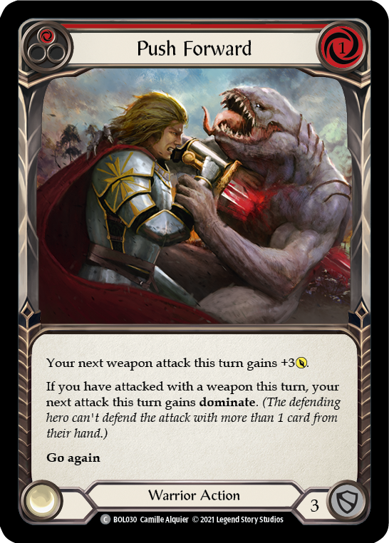 Push Forward (Red) [BOL030] (Monarch Boltyn Blitz Deck) | Tables and Towers