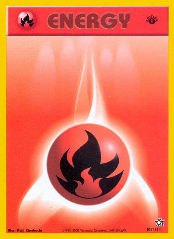 Fire Energy (107/111) [Neo Genesis 1st Edition] | Tables and Towers