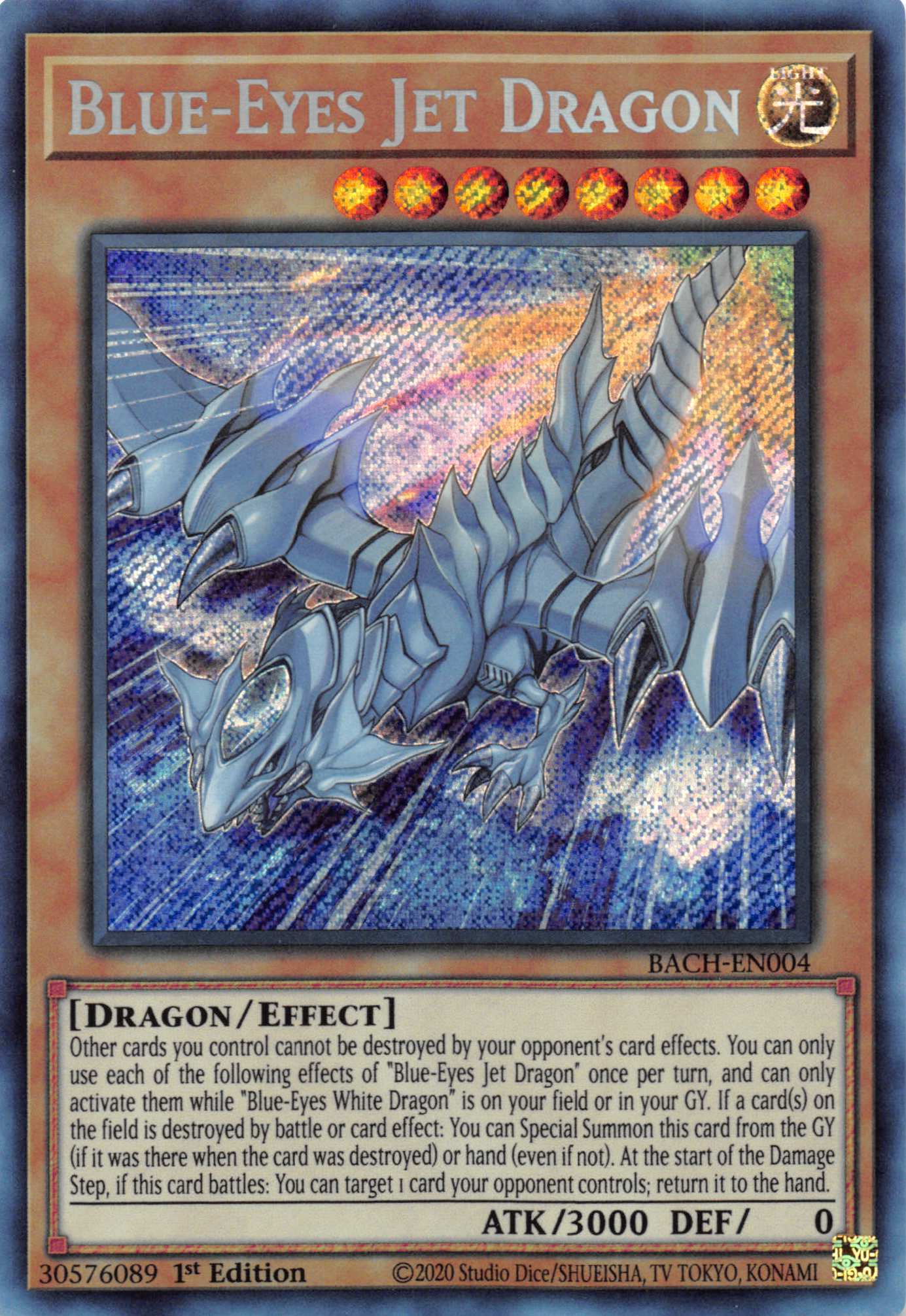 Blue-Eyes Jet Dragon [BACH-EN004] Secret Rare | Tables and Towers