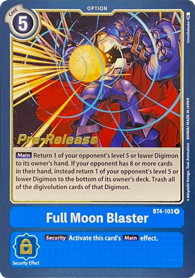 Full Moon Blaster [BT4-103] [Great Legend Pre-Release Promos] | Tables and Towers