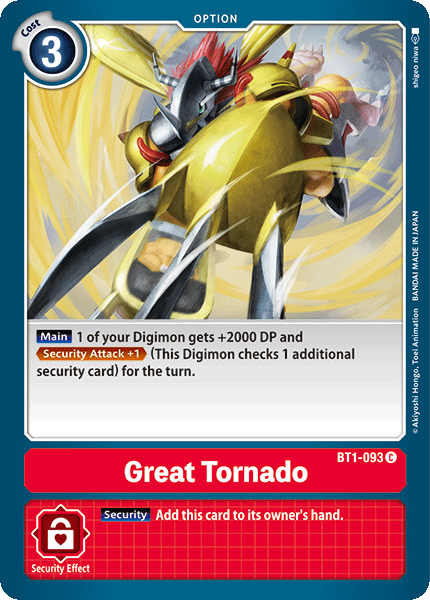 Great Tornado [BT1-093] [Release Special Booster Ver.1.0] | Tables and Towers