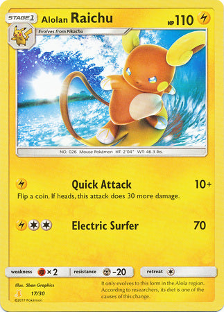 Alolan Raichu (17/30) [Sun & Moon: Trainer Kit - Alolan Raichu] | Tables and Towers