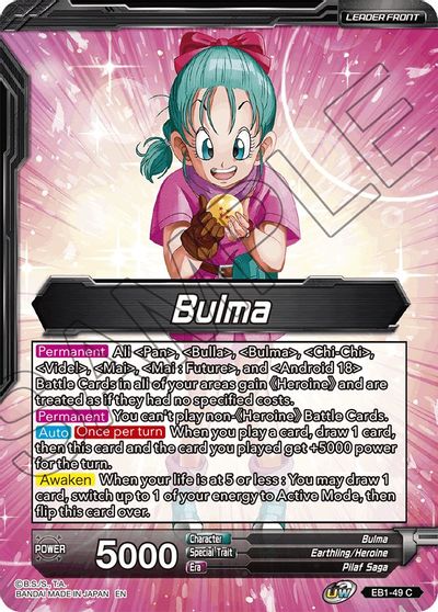 Bulma // Bulma, Life of a Heroine (EB1-49) [Battle Evolution Booster] | Tables and Towers