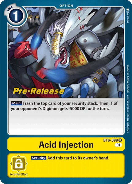 Acid Injection [BT6-099] [Double Diamond Pre-Release Cards] | Tables and Towers