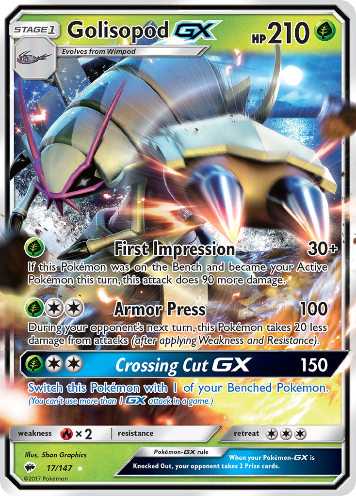 Golisopod GX (17/147) [Sun & Moon: Burning Shadows] | Tables and Towers