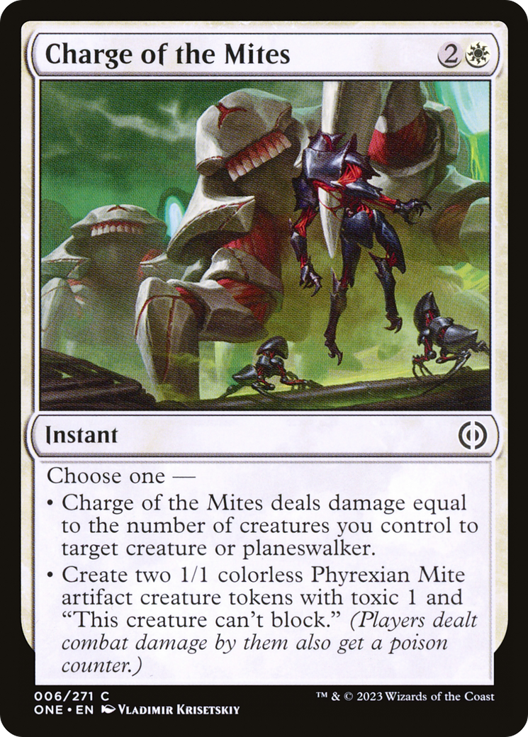 Charge of the Mites [Phyrexia: All Will Be One] | Tables and Towers