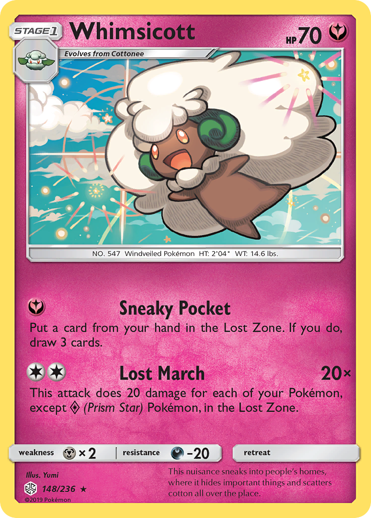 Whimsicott (148/236) [Sun & Moon: Cosmic Eclipse] | Tables and Towers