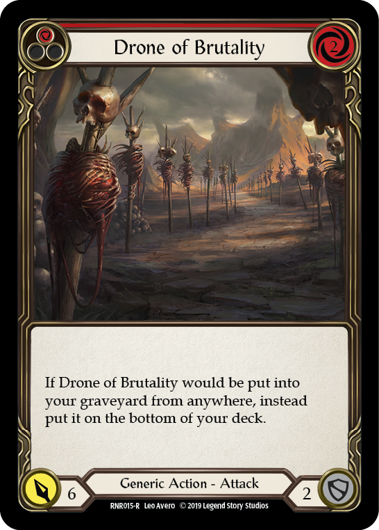 Drone of Brutality (Red) [RNR015-R] (Rhinar Hero Deck)  1st Edition Normal | Tables and Towers