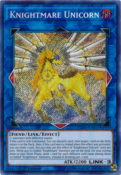 Knightmare Unicorn [FLOD-EN047] Secret Rare | Tables and Towers