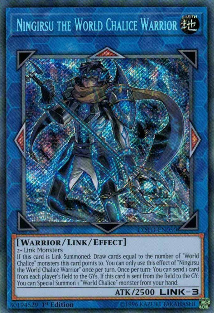Ningirsu the World Chalice Warrior [COTD-EN050] Secret Rare | Tables and Towers