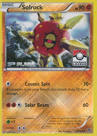 Solrock (64/146) (2nd Place League Challenge Promo) [XY: Base Set] | Tables and Towers