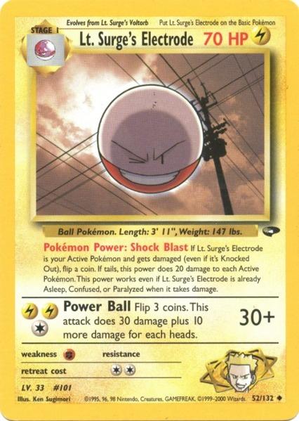 Lt. Surge's Electrode (52/132) [Gym Challenge Unlimited] | Tables and Towers