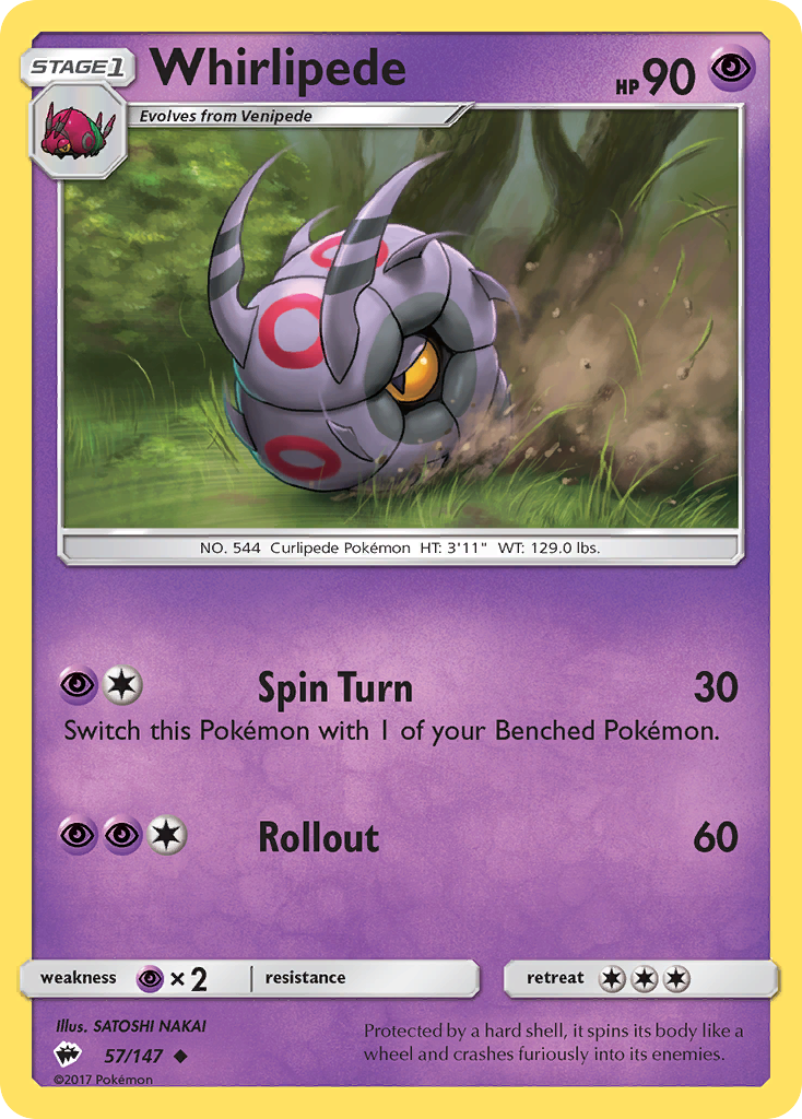 Whirlipede (57/147) [Sun & Moon: Burning Shadows] | Tables and Towers