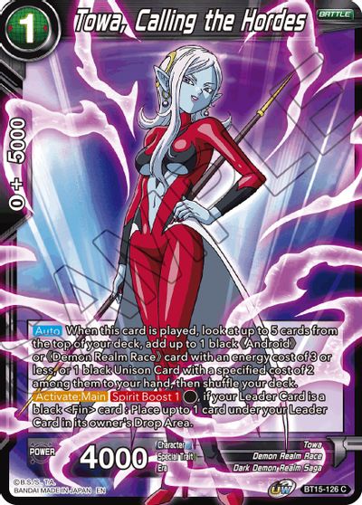 Towa, Calling the Hordes (BT15-126) [Saiyan Showdown] | Tables and Towers