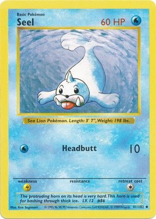 Seel (41/102) [Base Set Shadowless Unlimited] | Tables and Towers