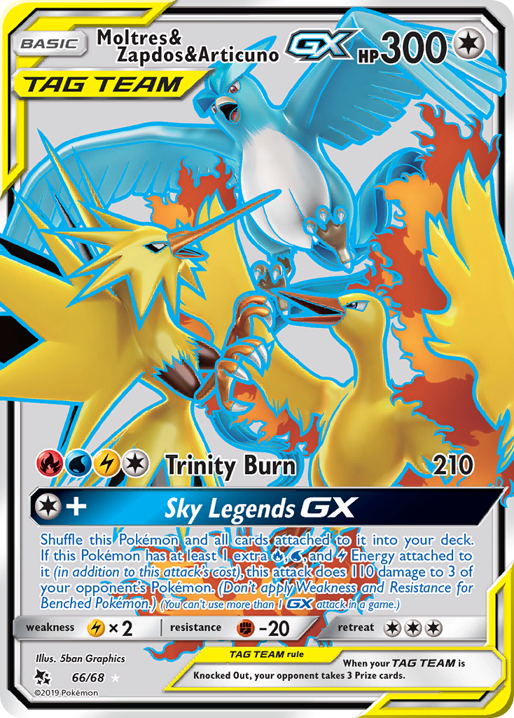 Moltres & Zapdos & Articuno GX (66/68) [Sun & Moon: Hidden Fates] | Tables and Towers