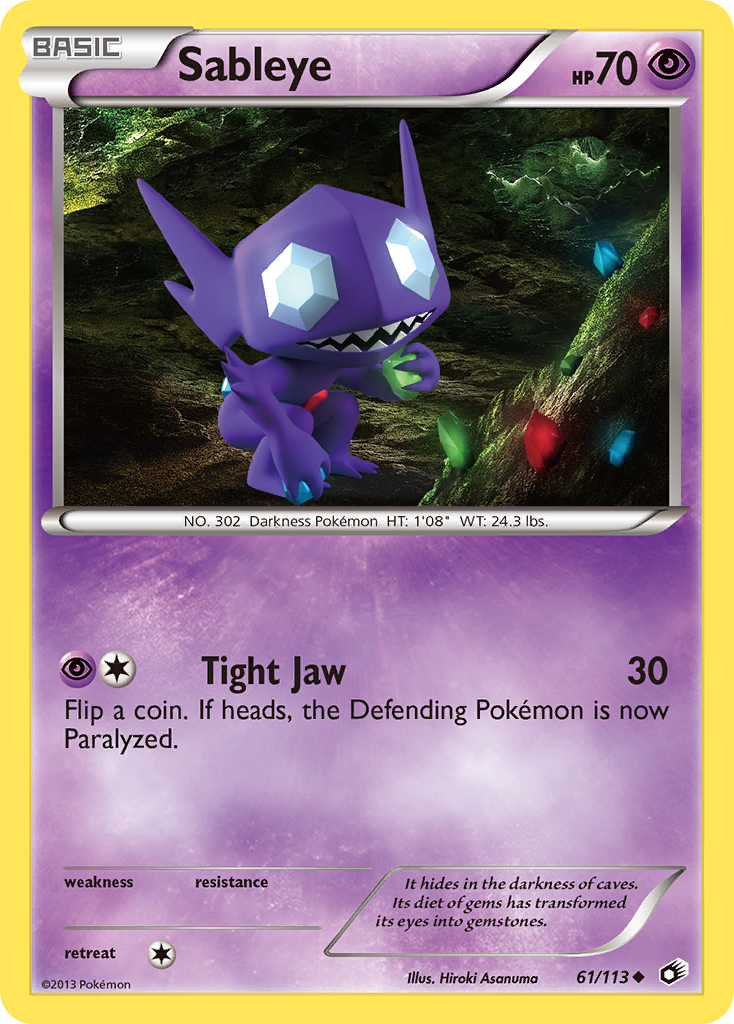 Sableye (61/113) [Black & White: Legendary Treasures] | Tables and Towers