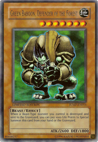 Green Baboon, Defender of the Forest [JUMP-EN014] Ultra Rare | Tables and Towers