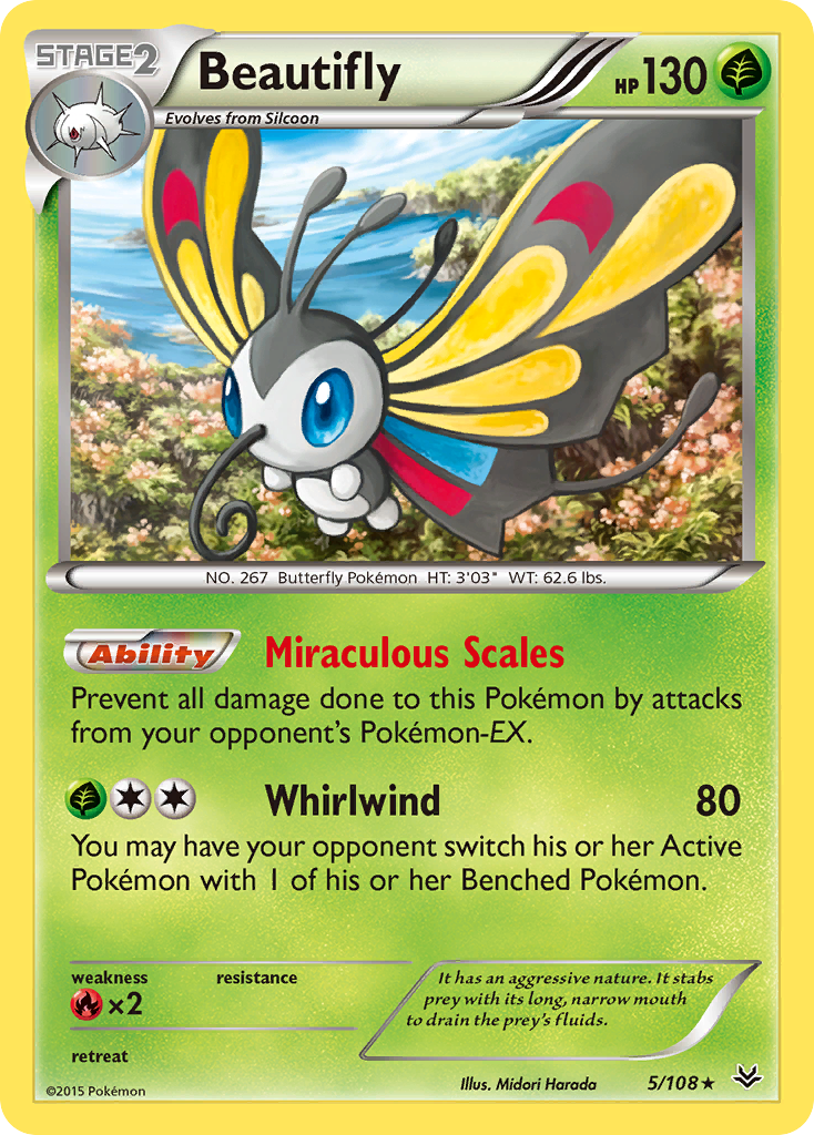 Beautifly (5/108) [XY: Roaring Skies] | Tables and Towers