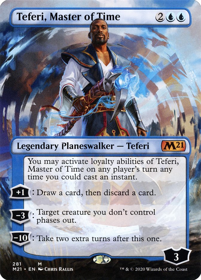 Teferi, Master of Time (Borderless) [Core Set 2021] | Tables and Towers