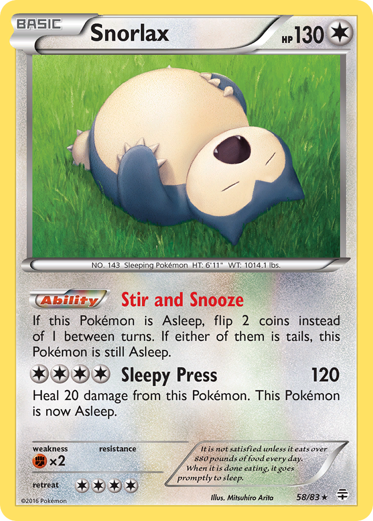 Snorlax (58/83) [XY: Generations] | Tables and Towers