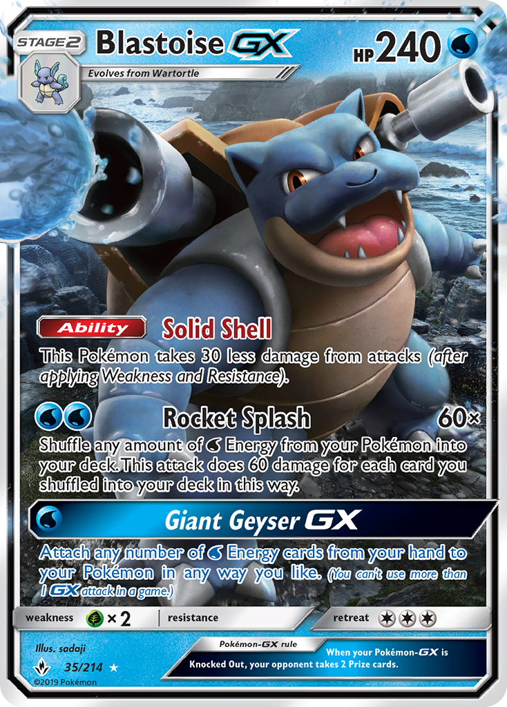 Blastoise GX (35/214) [Sun & Moon: Unbroken Bonds] | Tables and Towers