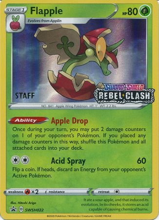 Flapple (SWSH022) (Staff Prerelease Promo) [Sword & Shield: Black Star Promos] | Tables and Towers