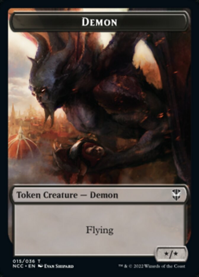 Demon // Copy Double-Sided Token [Streets of New Capenna Commander Tokens] | Tables and Towers