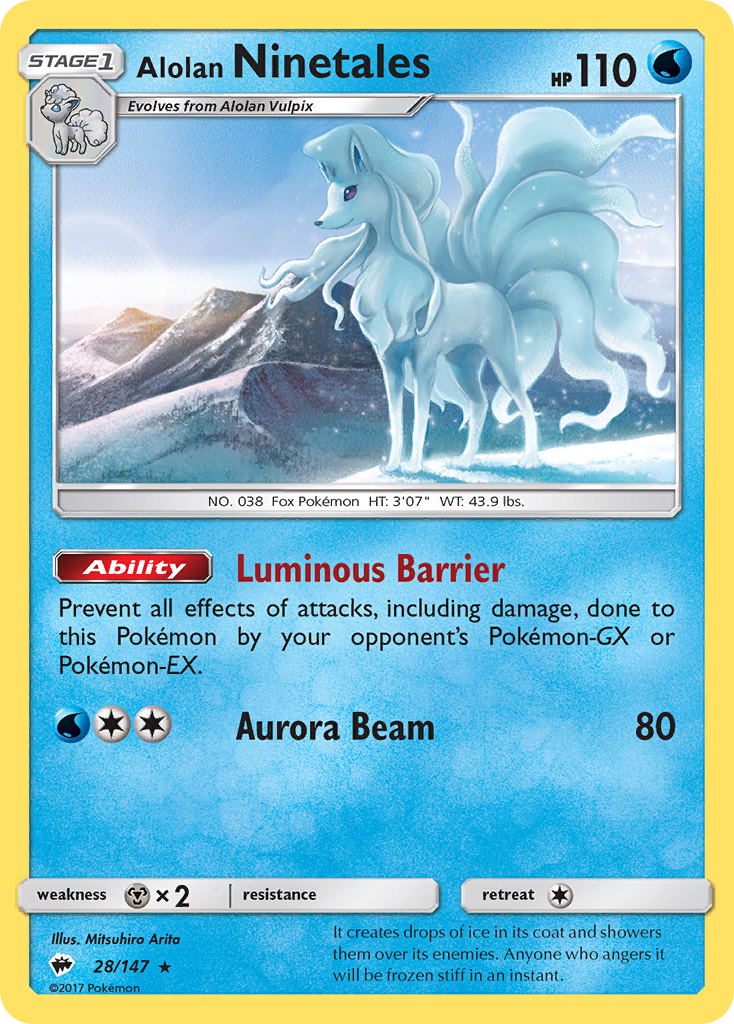 Alolan Ninetales (28/147) [Sun & Moon: Burning Shadows] | Tables and Towers