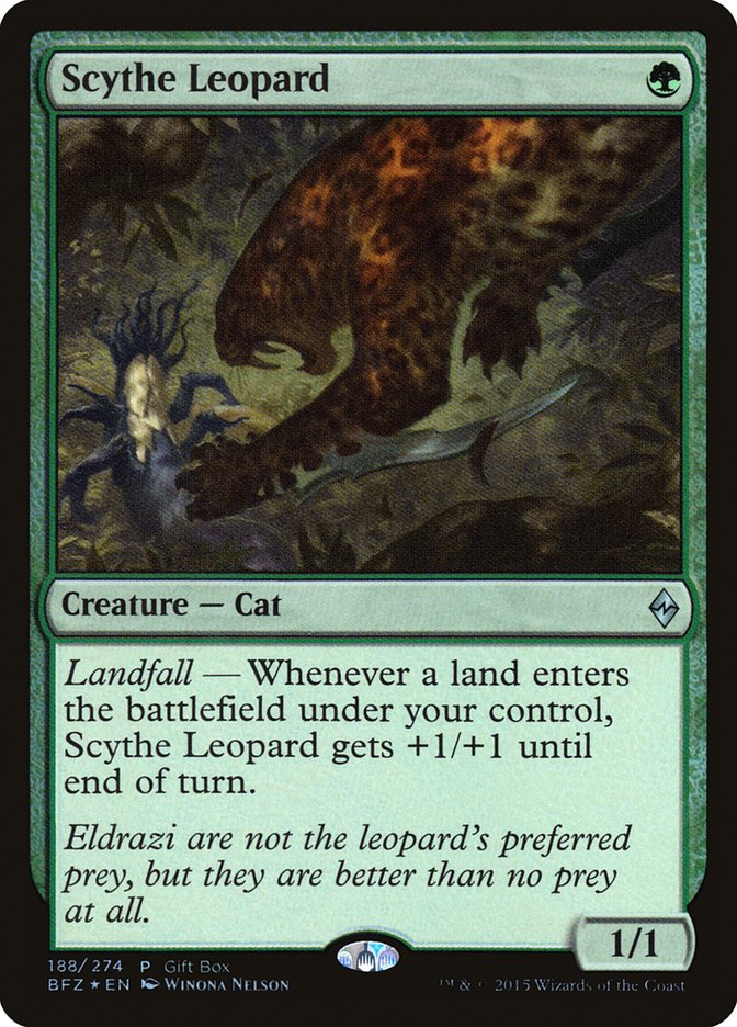 Scythe Leopard (Gift Box) [Battle for Zendikar Promos] | Tables and Towers